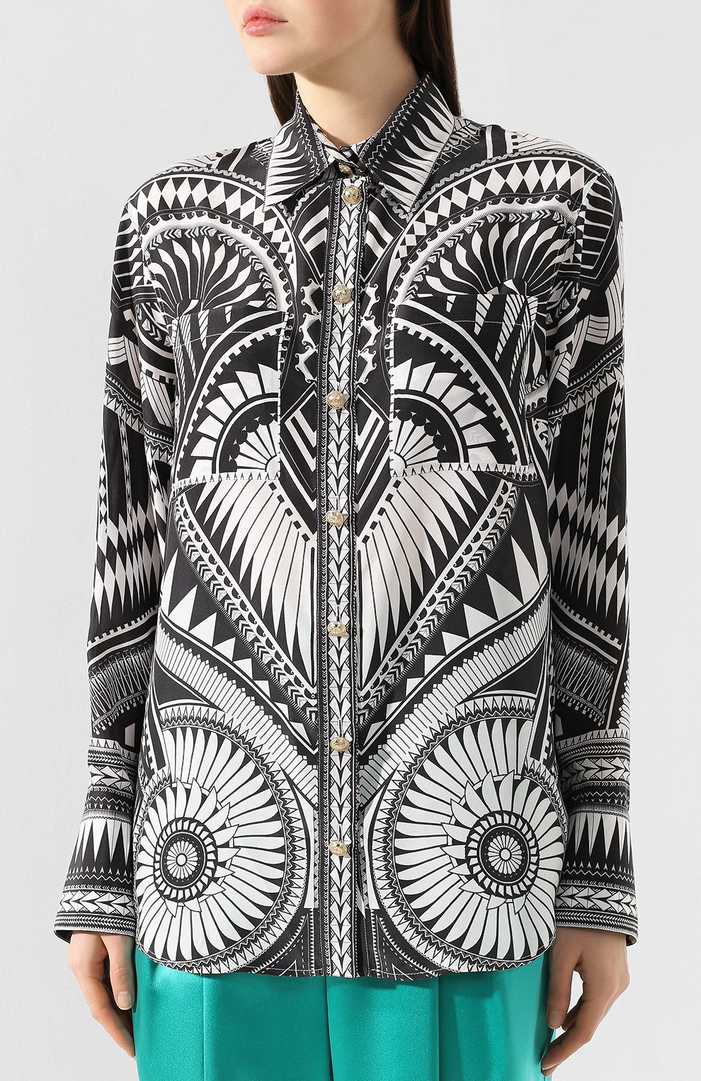 Шелковая рубашка BALMAIN, арт. TF12654/I339, фото 3