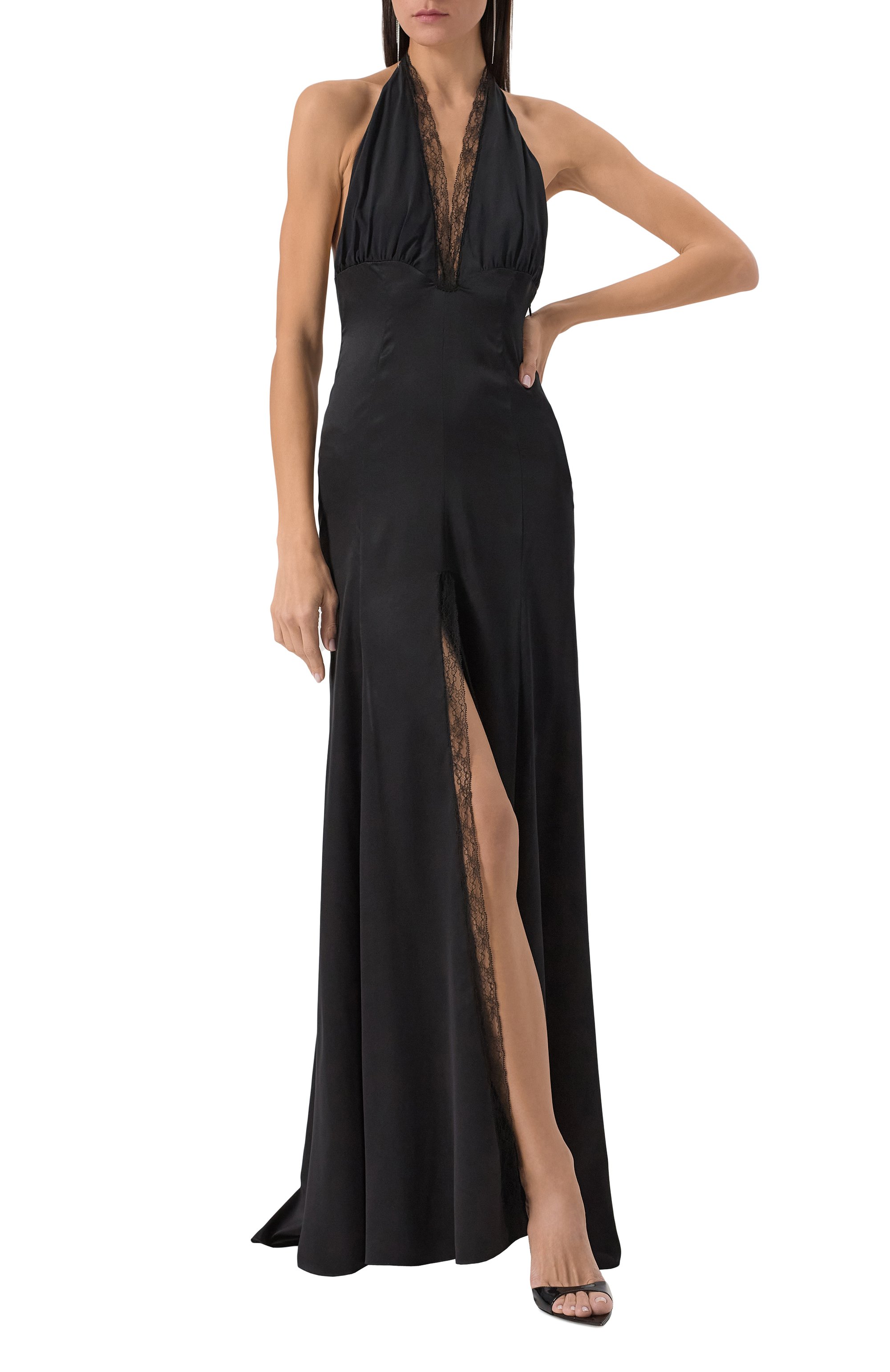 Атласное платье LOUVE черного цвета по цене 279000 руб., арт. 25-01-01-26-01-01-01, фото 2 Атласное платье LOUVE, арт. 25-01-01-26-01-01-01, фото 2