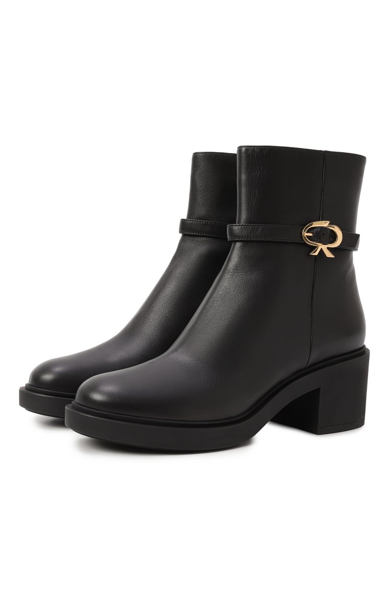 Женские кожаные ботильоны ribbon dumont 45 GIANVITO ROSSI черного цвета, арт. G73281.45G0M.VGINER0 | Фото 1 (Каблук высота: Средний; Материал внешний: Натуральная кожа; Подошва: Платформа; Материал внутренний: Натуральная кожа; Каблук тип: Устойчивый; Материал утеплителя: Без утеплителя)
