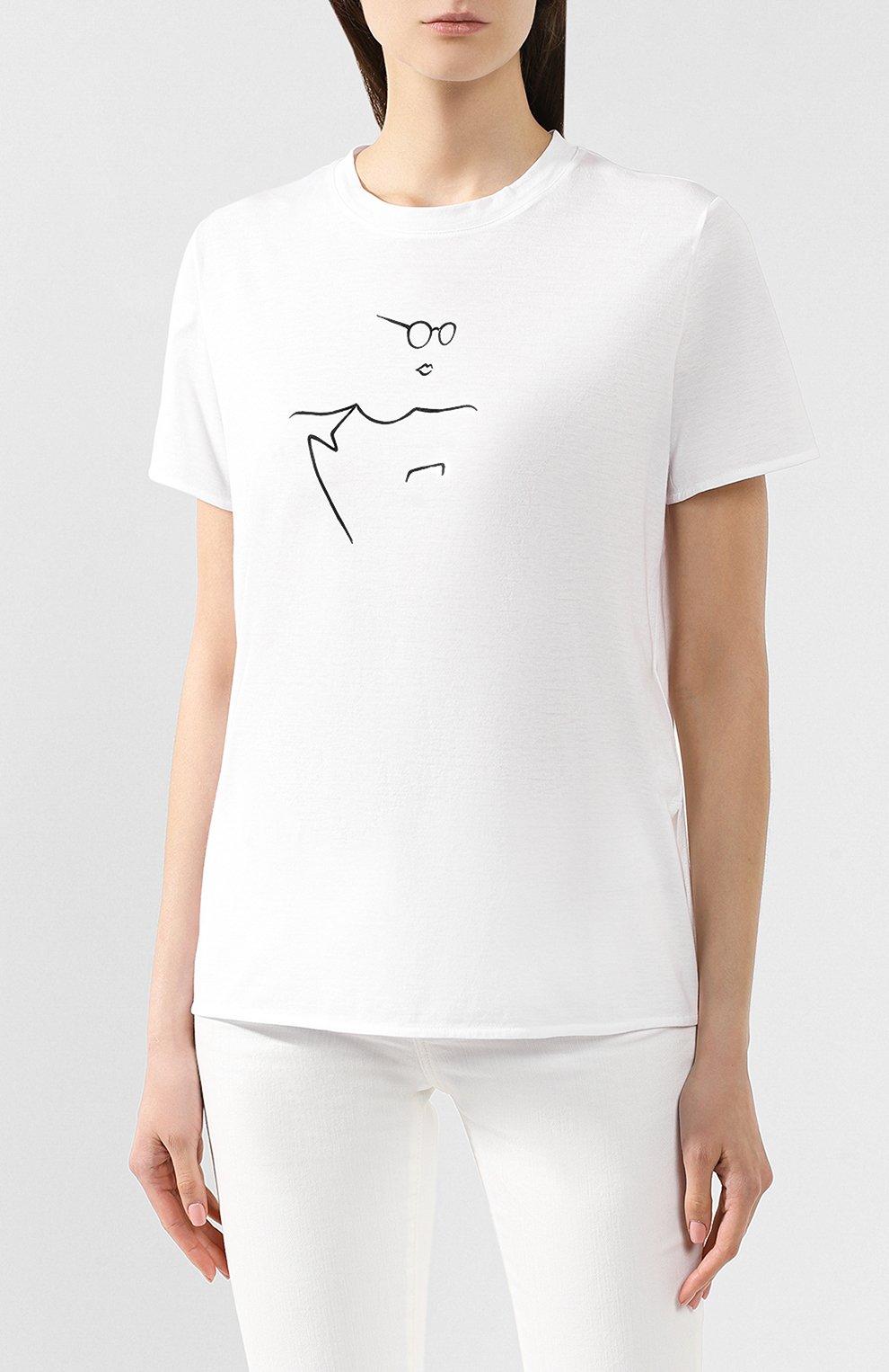 Хлопковая футболка GIORGIO ARMANI белого цвета по цене 52800 руб., арт. 3GAM61/AJEJZ, фото 3 Хлопковая футболка GIORGIO ARMANI, арт. 3GAM61/AJEJZ, фото 3