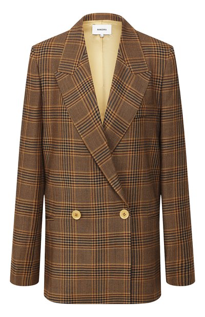 Женский жакет из смеси шерсти и вискозы NANUSHKA, арт. AIRA_CHECK_SUMMER TWEED