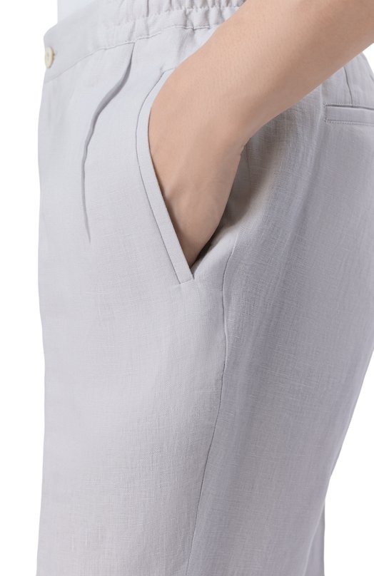 Льняные брюки Kiton UPN01H09690 Серый  UPN01H09690 Фото 5