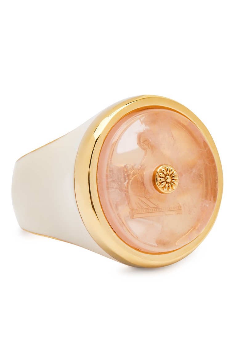 Женское кольцо LANVIN розового цвета, арт. AW-CJYR05-QUAR-P20 | Фото 1 (Региональные ограничения белый список (Axapta Mercury): Не проставлено; Нос: Не проставлено; Материал: Метал�л)