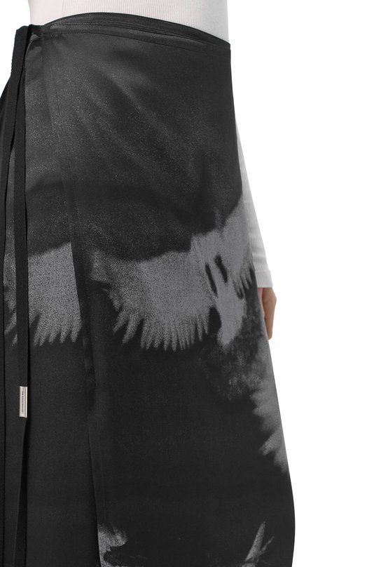 Шелковая юбка Ann Demeulemeester B0012715/FA658 Чёрно-белый  B0012715/FA658 Фото 5