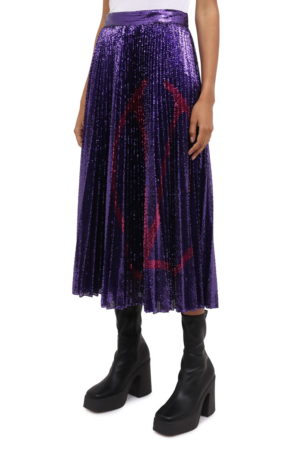 Юбка с пайетками VALENTINO фиолетового цвета по цене 230500 руб., арт. UB3MD02E5NF, фото 4 Юбка с пайетками VALENTINO, арт. UB3MD02E5NF, фото 4