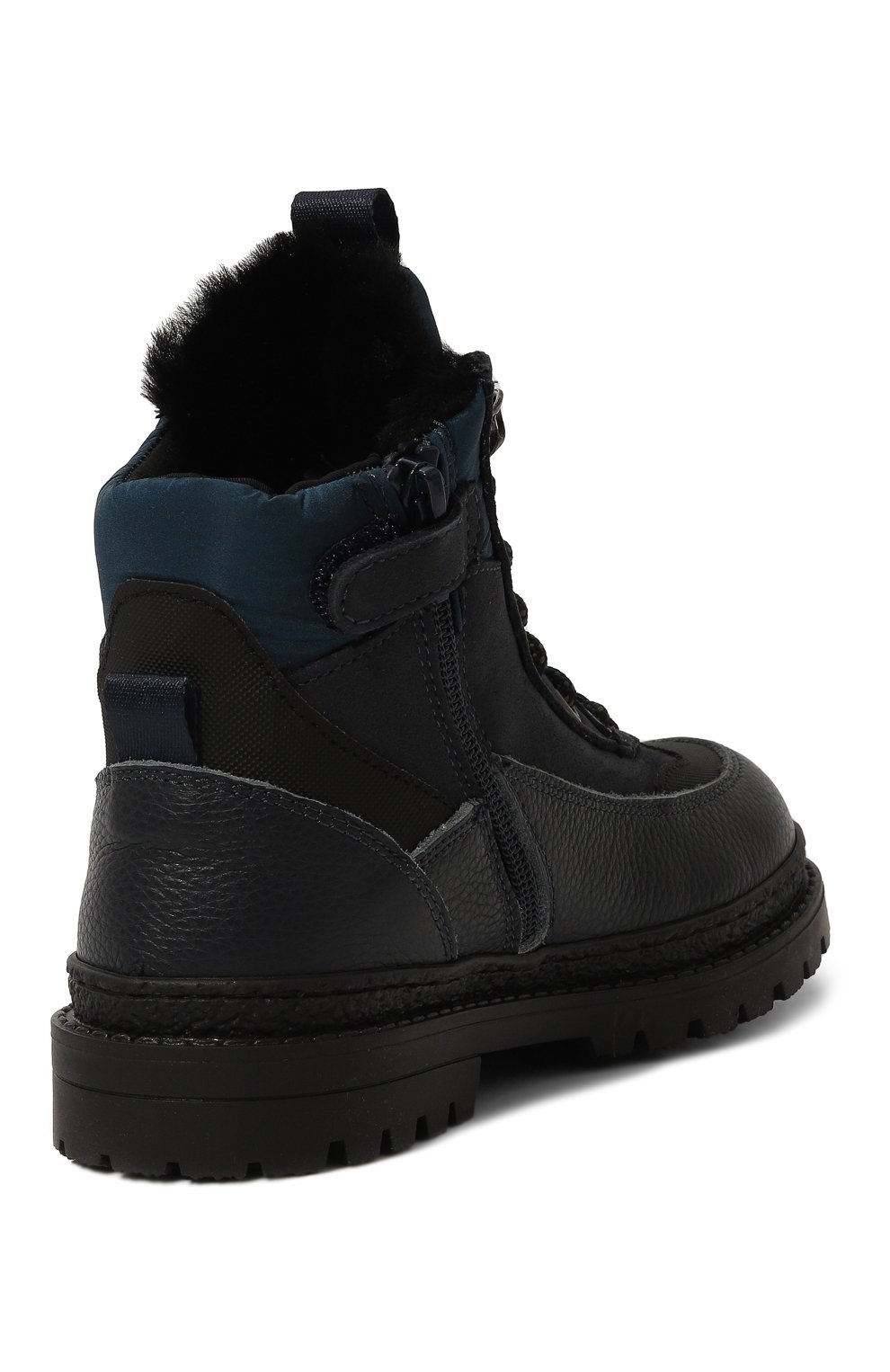 Кожаные ботинки DIRK BIKKEMBERGS темно-синего цвета по цене 30000 руб., арт. K4B5-21506-1647800/30-34, фото 3 Кожаные ботинки DIRK BIKKEMBERGS, арт. K4B5-21506-1647800/30-34, фото 3