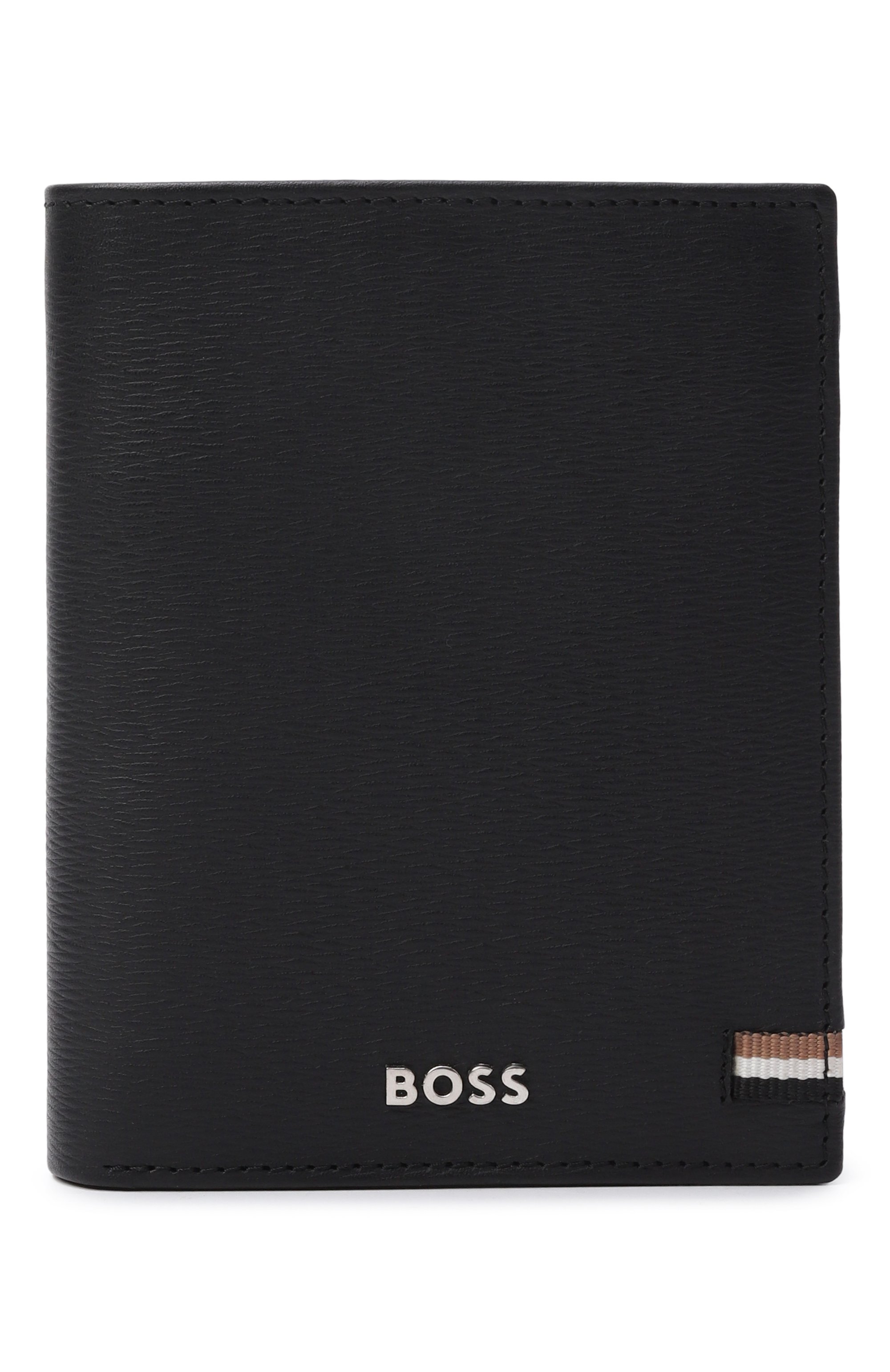 Кожаное портмоне BOSS черного цвета по цене 18050 руб., арт. HBPU00066M, фото 1 Кожаное портмоне BOSS, арт. HBPU00066M, фото 1