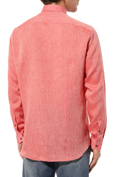 Льняная рубашка ZILLI кораллового цвета по цене 79150 руб., арт. MFZ-13091-352230/0001, фото 4 Льняная рубашка ZILLI, арт. MFZ-13091-352230/0001, фото 4