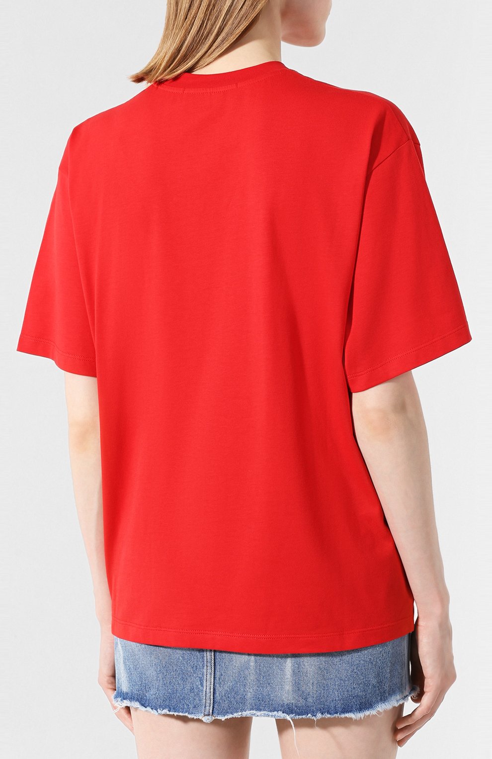 Хлопковая футболка MSGM красного цвета по цене 10600 руб., арт. 2741MDM164 195797, фото 4 Хлопковая футболка MSGM, арт. 2741MDM164 195797, фото 4