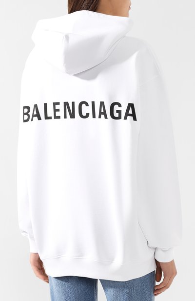 Хлопковое худи BALENCIAGA белого цвета по цене 53700 руб., арт. 556113/TAV37, фото 4 Хлопковое худи BALENCIAGA, арт. 556113/TAV37, фото 4