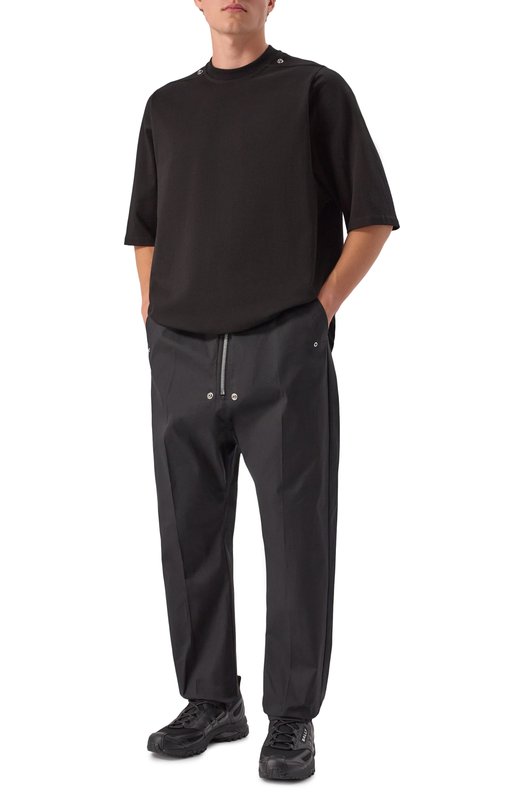 Хлопковые брюки Rick Owens RU02E1361/TE Чёрный  RU02E1361/TE Фото 2