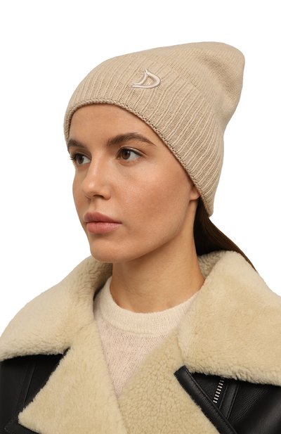 Кашемировая шапка DONDUP кремового цвета по цене 12950 руб., арт. WQ133/Y00480D XXX DD W23, фото 2 Кашемировая шапка DONDUP, арт. WQ133/Y00480D XXX DD W23, фото 2