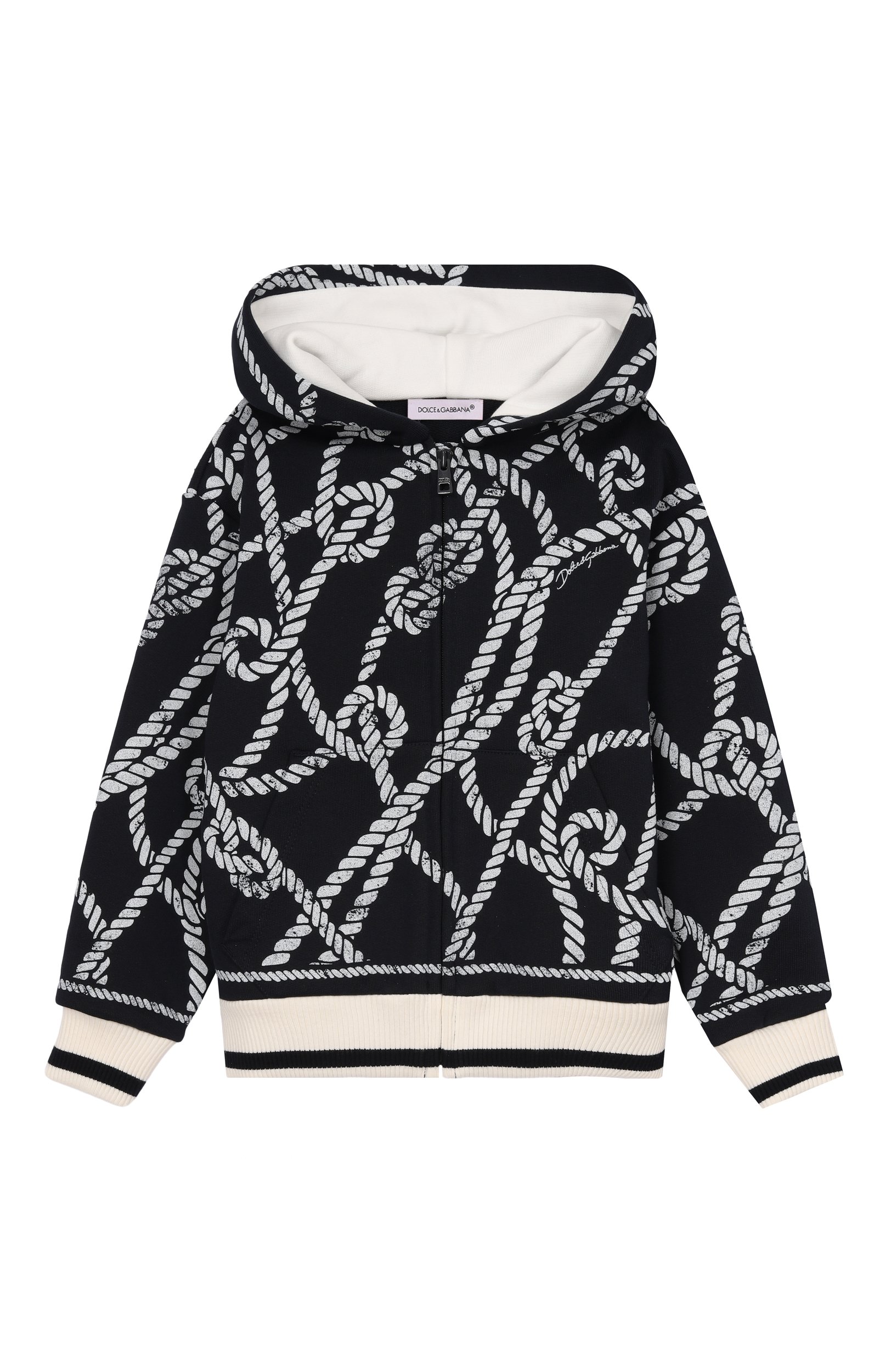 Хлопковая толстовка DOLCE & GABBANA темно-синего цвета по цене 53850 руб., арт. L4JW0A/II7L0, фото 1 Хлопковая толстовка DOLCE & GABBANA, арт. L4JW0A/II7L0, фото 1