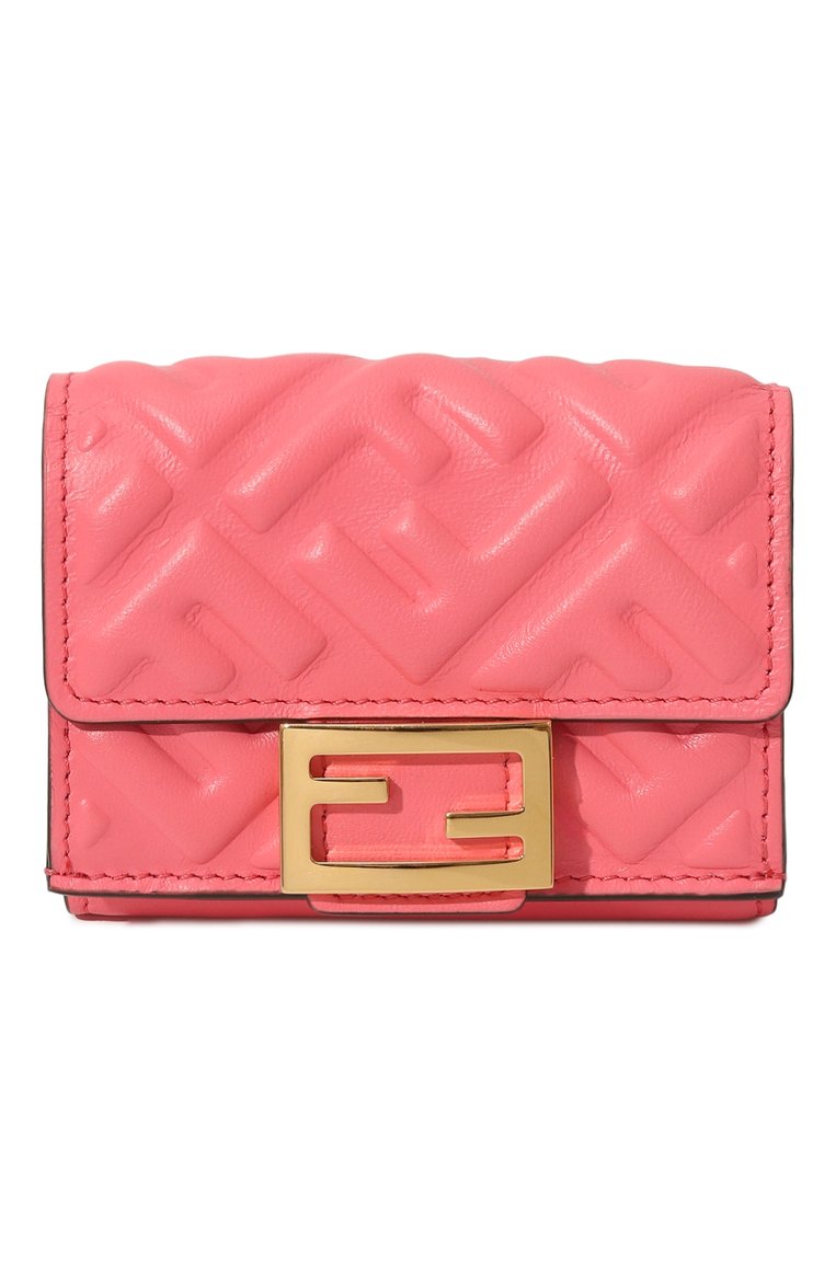Женские кожаное портмоне FENDI розового цвета, арт. 8M0395 AAJD | Фото 1 (Материал сплава: Проставлено; Нос: Не проставлено; Материал: Натуральная кожа)