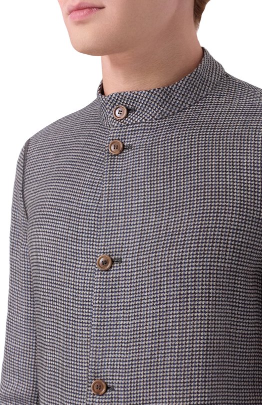 Пиджак из шерсти и шелка Giorgio Armani 0WGGG0IL/T02D3 Серый  0WGGG0IL/T02D3 Фото 5