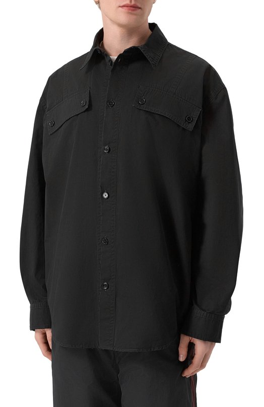 Хлопковая рубашка Off-White 0MGE04NF25FAB001 Чёрный  0MGE04NF25FAB001 Фото 3