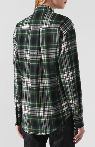 Хлопковая рубашка DSQUARED2 зеленого цвета по цене 39800 руб., арт. S75DL0631/S52013, фото 4 Хлопковая рубашка DSQUARED2, арт. S75DL0631/S52013, фото 4