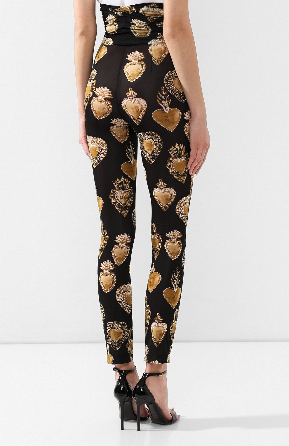 Легинсы с принтом DOLCE & GABBANA черного цвета по цене 69950 руб., арт. FTBHYT/FSGP6, фото 4 Легинсы с принтом DOLCE & GABBANA, арт. FTBHYT/FSGP6, фото 4