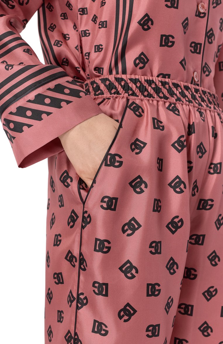 Женские шелковые брюки DOLCE & GABBANA розового цвета, арт. FTAMPT/GDCVJ | Фото 5 (Нос: Не проставлено; Материал внешний: Шелк; Автоматизация состава: Проставлено; Размерность: Идёт в размер; Re-sync: On)