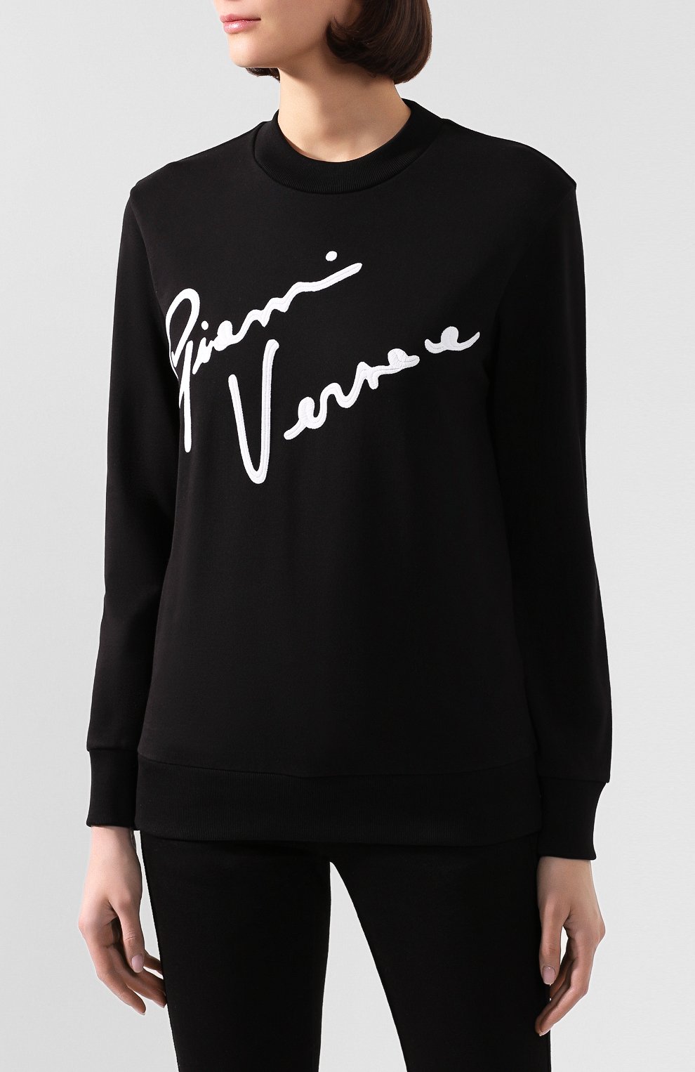 Хлопковый свитшот VERSACE черного цвета по цене 68000 руб., арт. A85854/A231242, фото 3 Хлопковый свитшот VERSACE, арт. A85854/A231242, фото 3