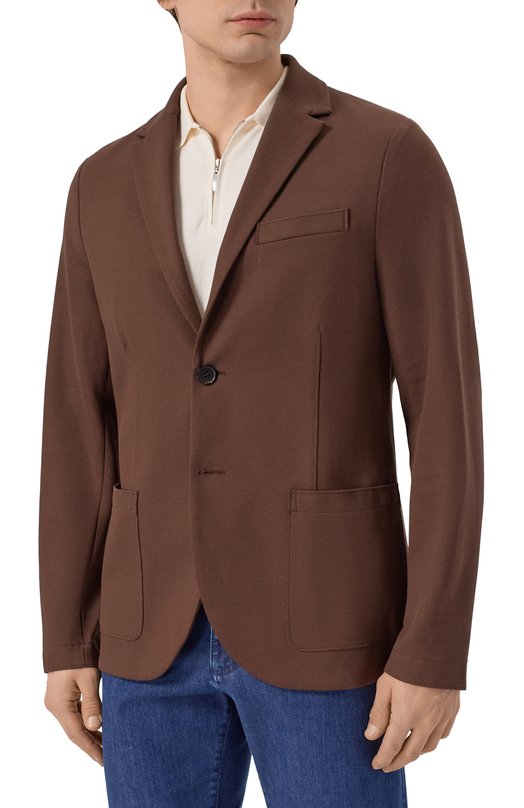 Хлопковый пиджак Harris Wharf London CL8P22PPQ/PPQ Коричневый  CL8P22PPQ/PPQ Фото 4