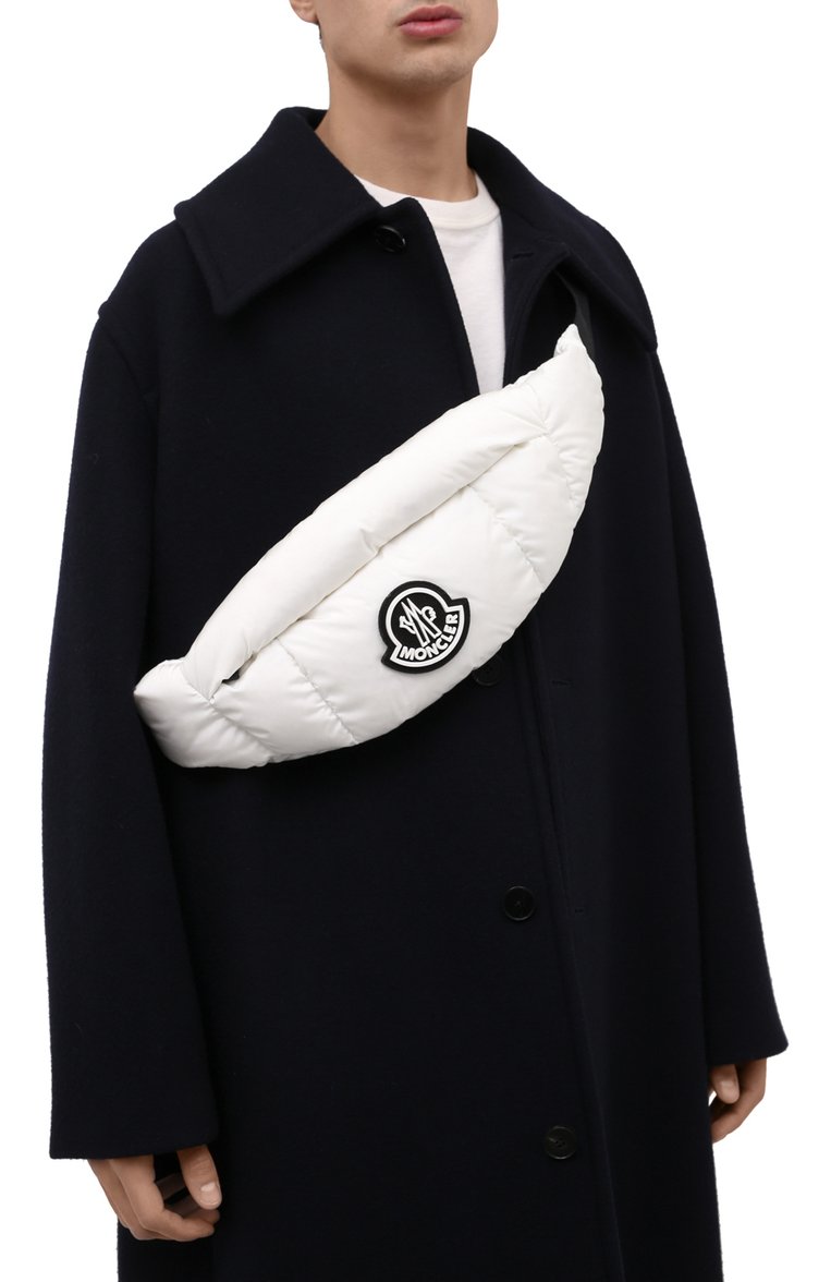 Мужская текстильная поясная сумка legere MONCLER кремового цвета, арт. G2-09A-5M501-00-02SZS | Фото 2 (Материал: Текстиль; Ремень/цепочка: На ремешке; Размер: large; Стили: Спорт-шик)