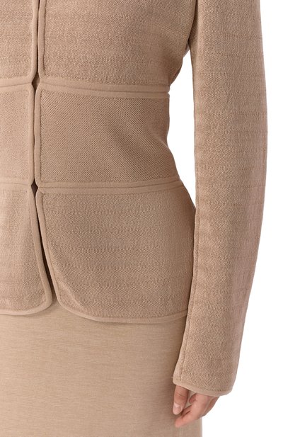 Жакет из вискозы GIORGIO ARMANI бежевого цвета по цене 644500 руб., арт. GW002935/AF24191, фото 5 Жакет из вискозы GIORGIO ARMANI, арт. GW002935/AF24191, фото 5