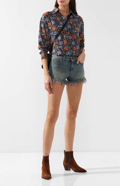 Джинсовые шорты с потертостями SAINT LAURENT, арт. 527665/Y0883, фото 2