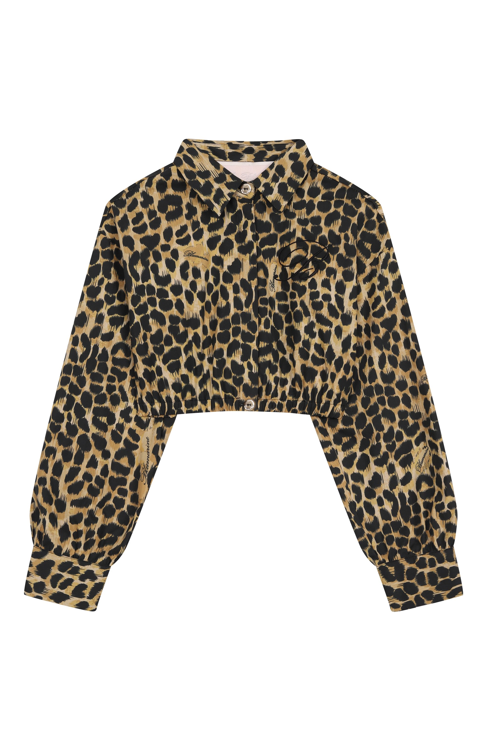 Хлопковая рубашка BLUMARINE леопардового цвета по цене 15950 руб., арт. BFCA010.0.CAB03/6A-12A, фото 1 Хлопковая рубашка BLUMARINE, арт. BFCA010.0.CAB03/6A-12A, фото 1