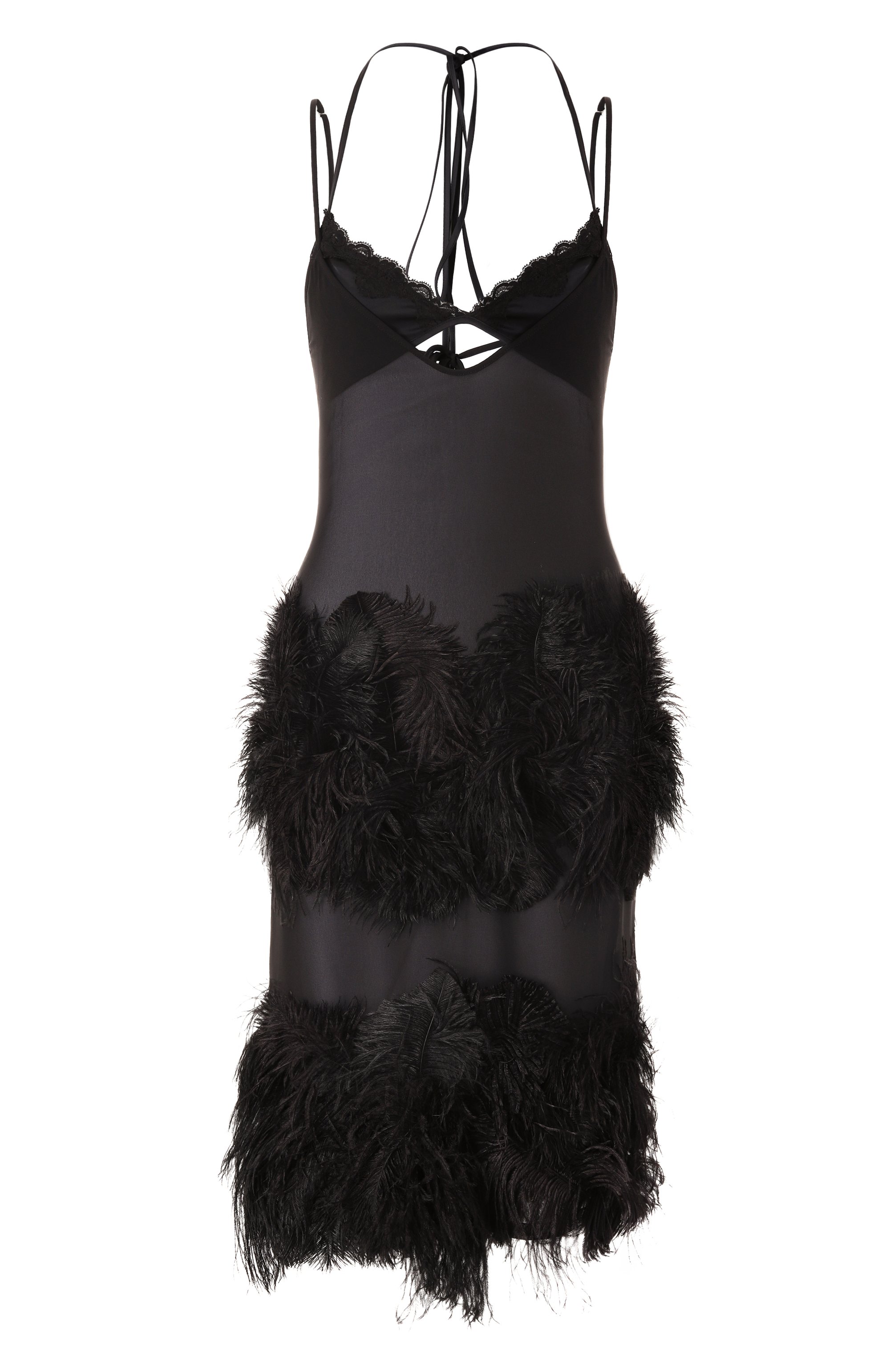 Платье с отделкой перьями страуса THE ATTICO, арт. 250WCW00203/PAA085RA, фото 1