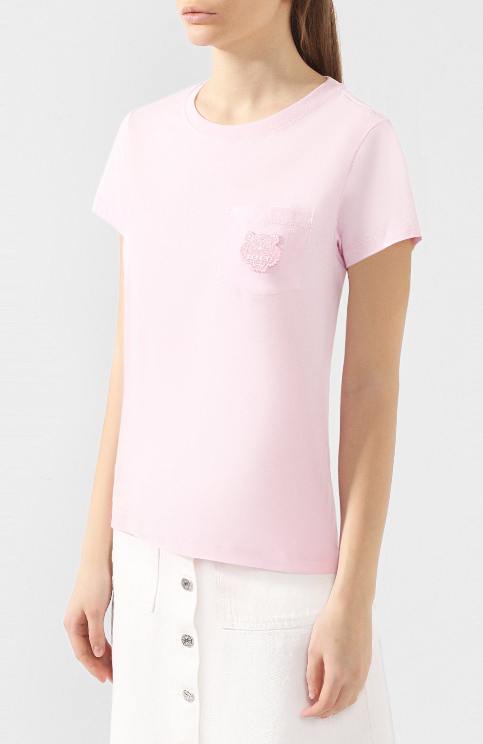Хлопковая футболка KENZO розового цвета по цене 8700 руб., арт. 2TS790987, фото 3 Хлопковая футболка KENZO, арт. 2TS790987, фото 3