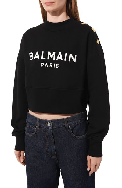 Хлопковый свитшот BALMAIN, арт. AF0J0040BB02, фото 3