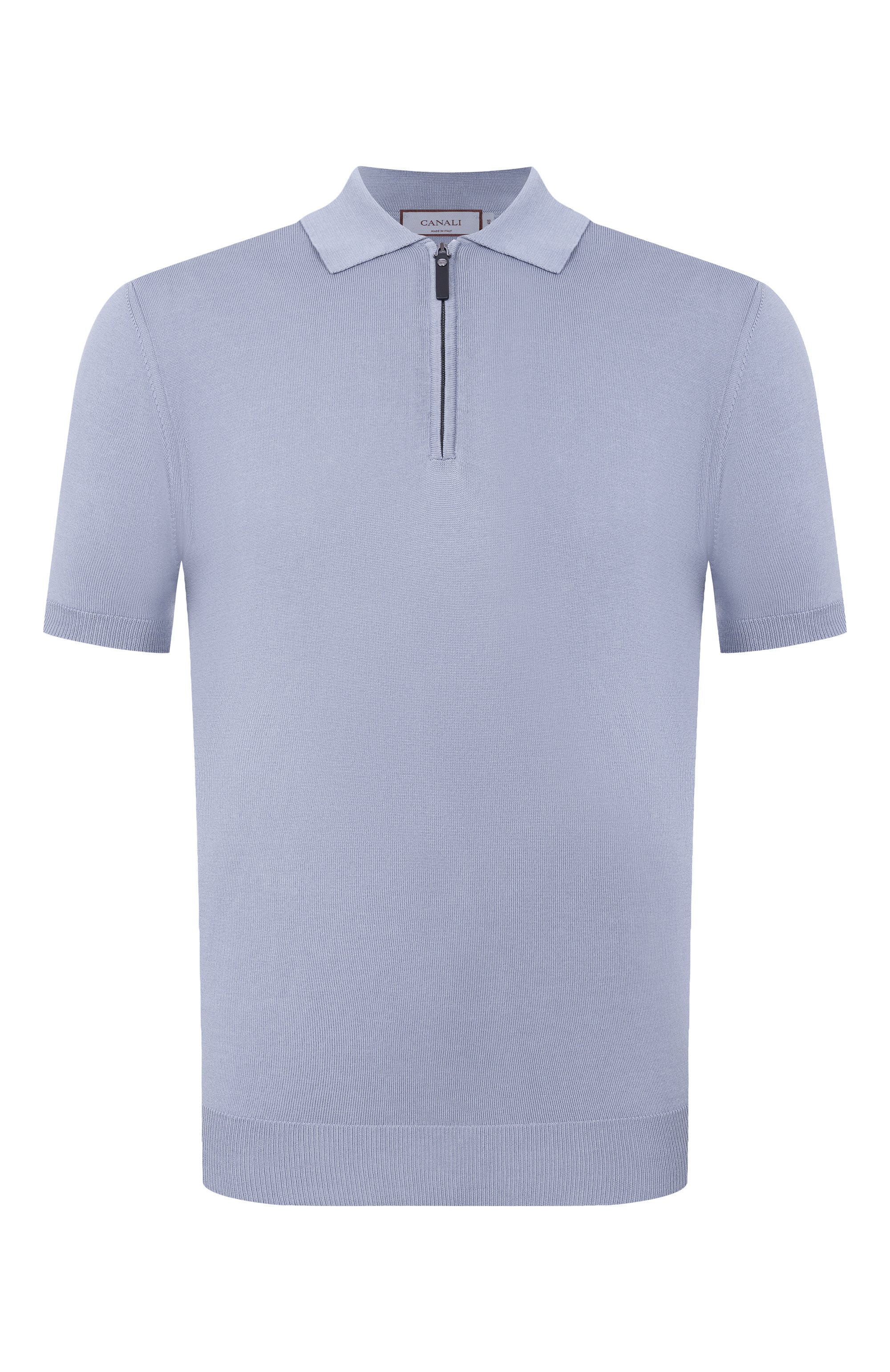 Хлопковое поло CANALI голубого цвета по цене 39950 руб., арт. C0454/MK00145, фото 1 Хлопковое поло CANALI, арт. C0454/MK00145, фото 1