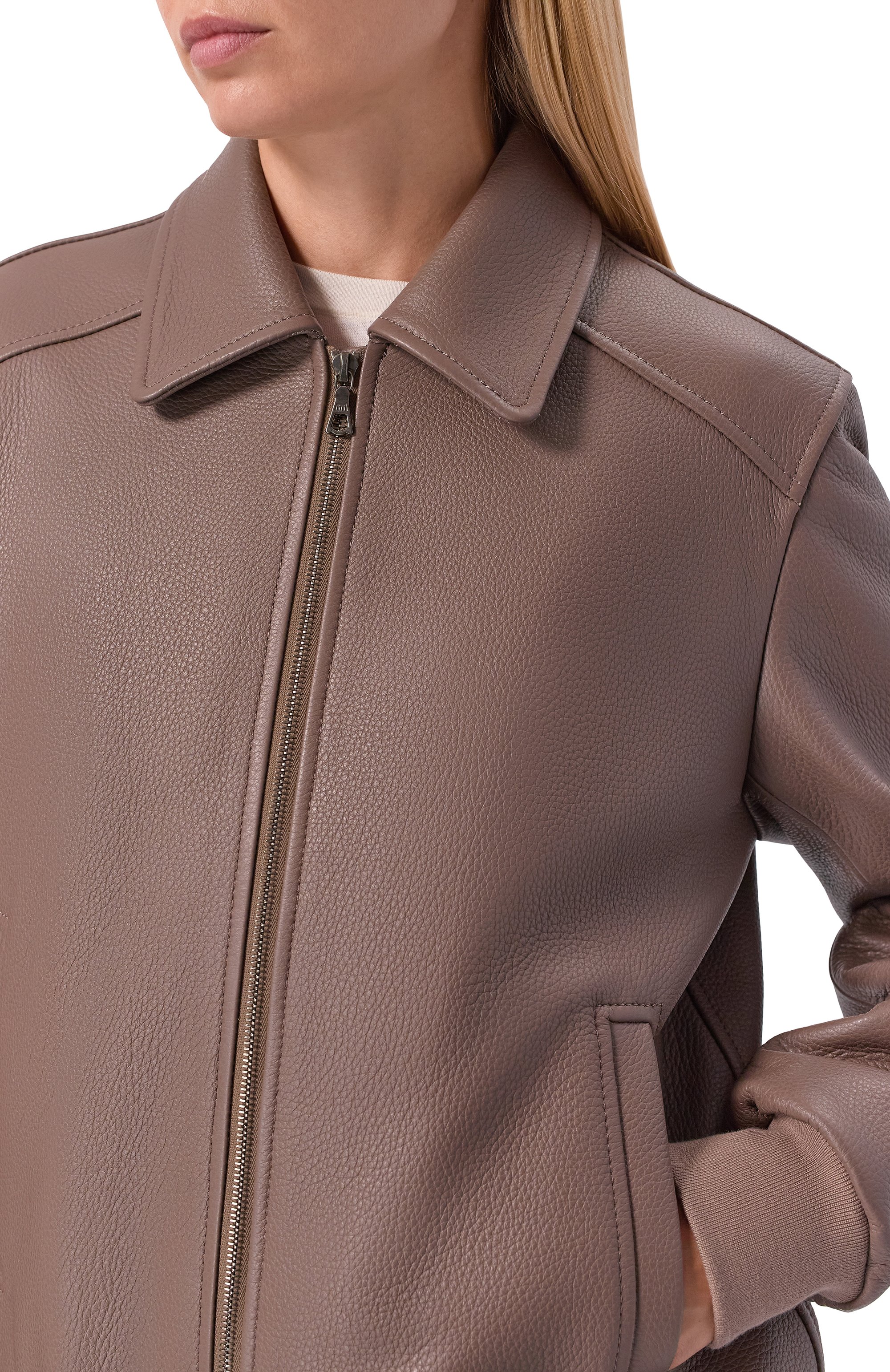 Кожаный бомбер MASLOV, арт. SMB63, фото 5