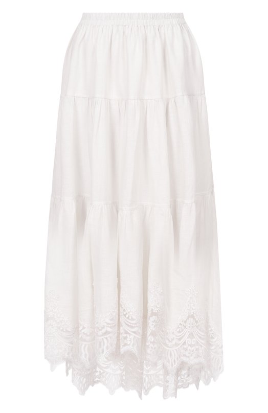 Юбка изо льна и вискозы Maurizio W04150781 Белый W04150781