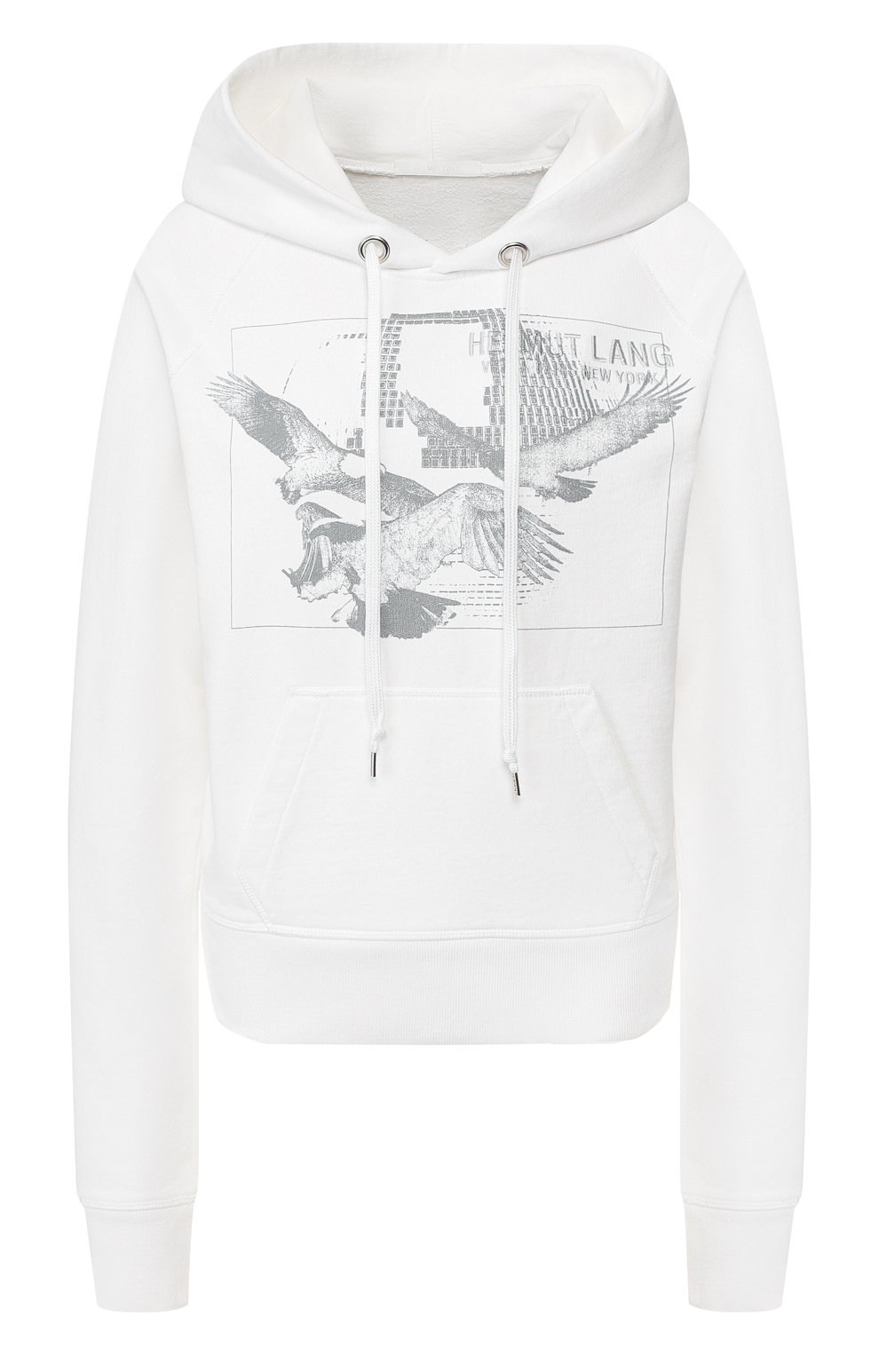 Хлопковое худи HELMUT LANG белого цвета по цене 30800 руб., арт. J09DW507, фото 1 Хлопковое худи HELMUT LANG, арт. J09DW507, фото 1