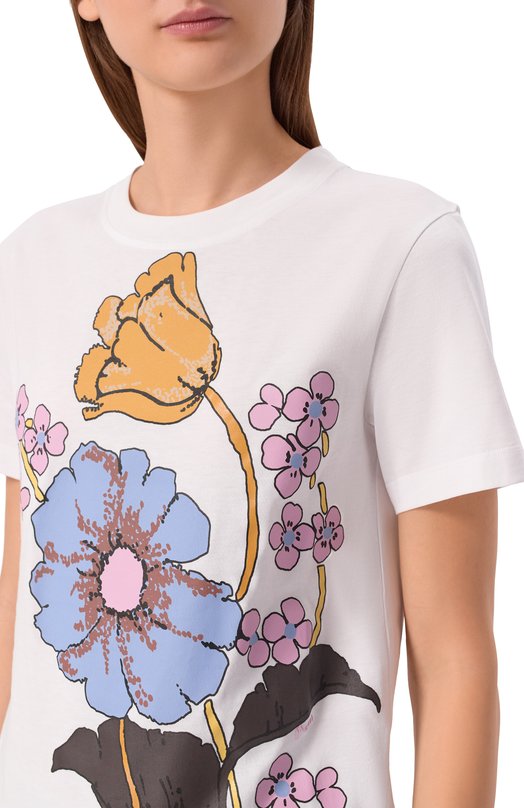 Хлопковая футболка Marni THJE0293PS/USCY78 Белый  THJE0293PS/USCY78 Фото 5