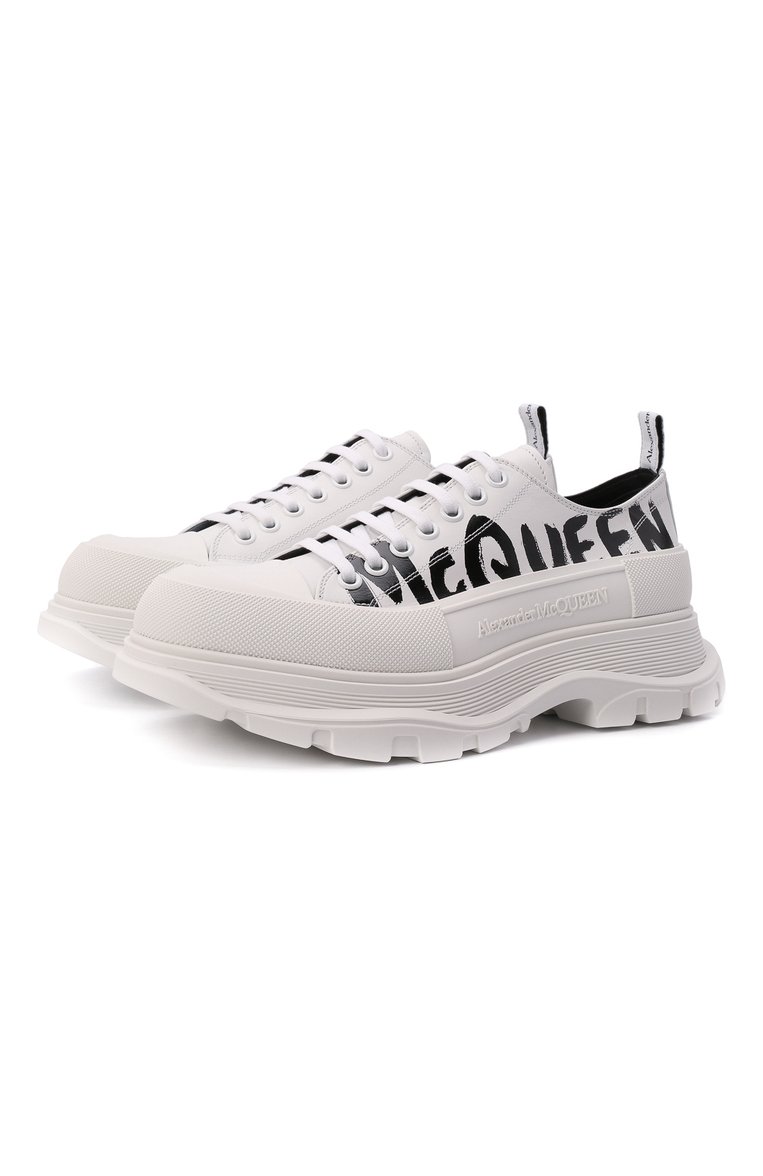 Мужские кожаные ботинки tread slick ALEXANDER MCQUEEN белого цвета, арт. 682423/WIABD | Фото 1 (Мужское Кросс-КТ: Ботинки-обувь; Материал внутренний: Натуральная кожа; Материал внешний: Натуральная кожа)