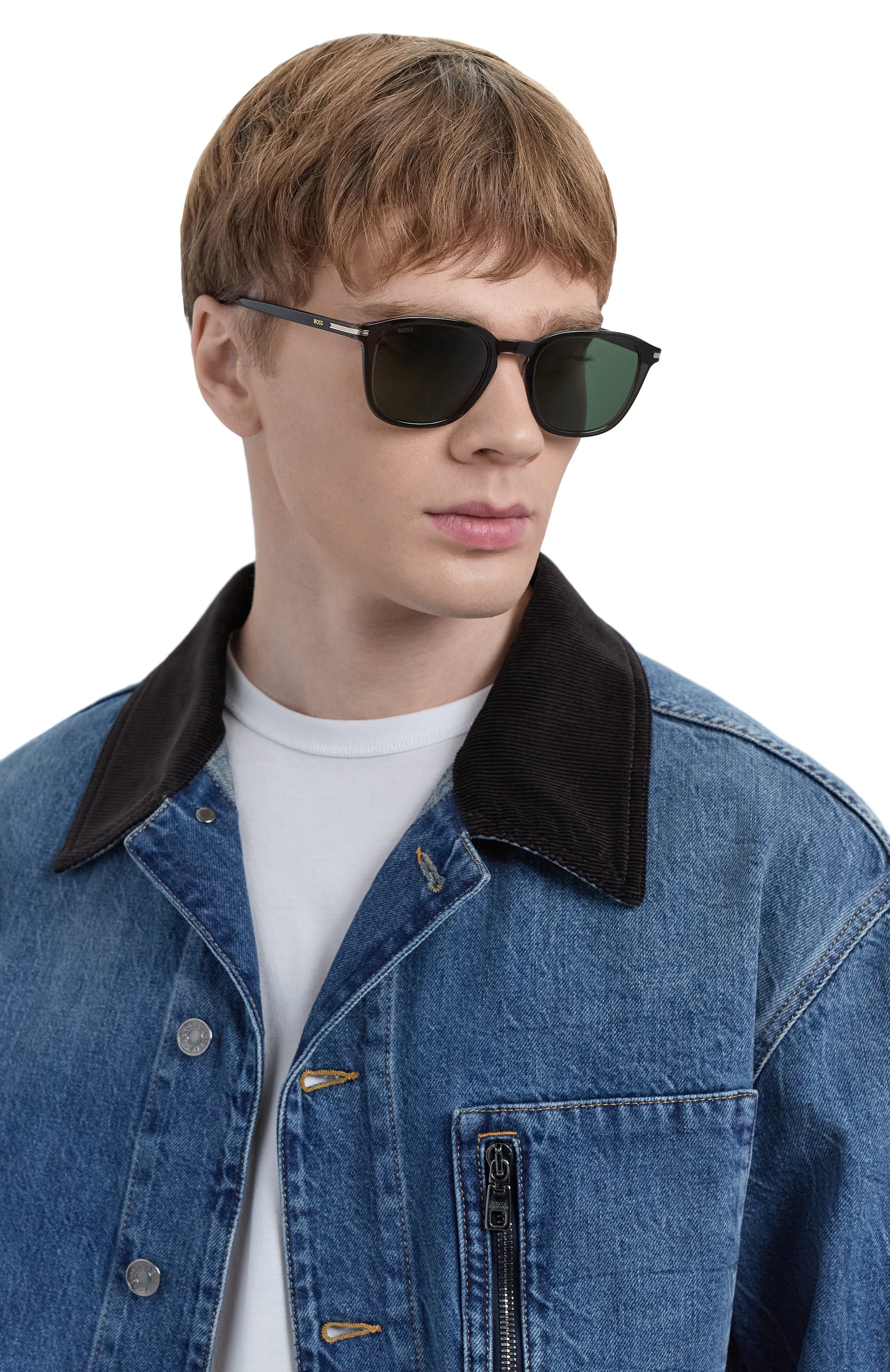 Солнцезащитные очки BOSS ORANGE зеленого цвета по цене 25900 руб., арт. 1845 KB7, фото 2 Солнцезащитные очки BOSS ORANGE, арт. 1845 KB7, фото 2