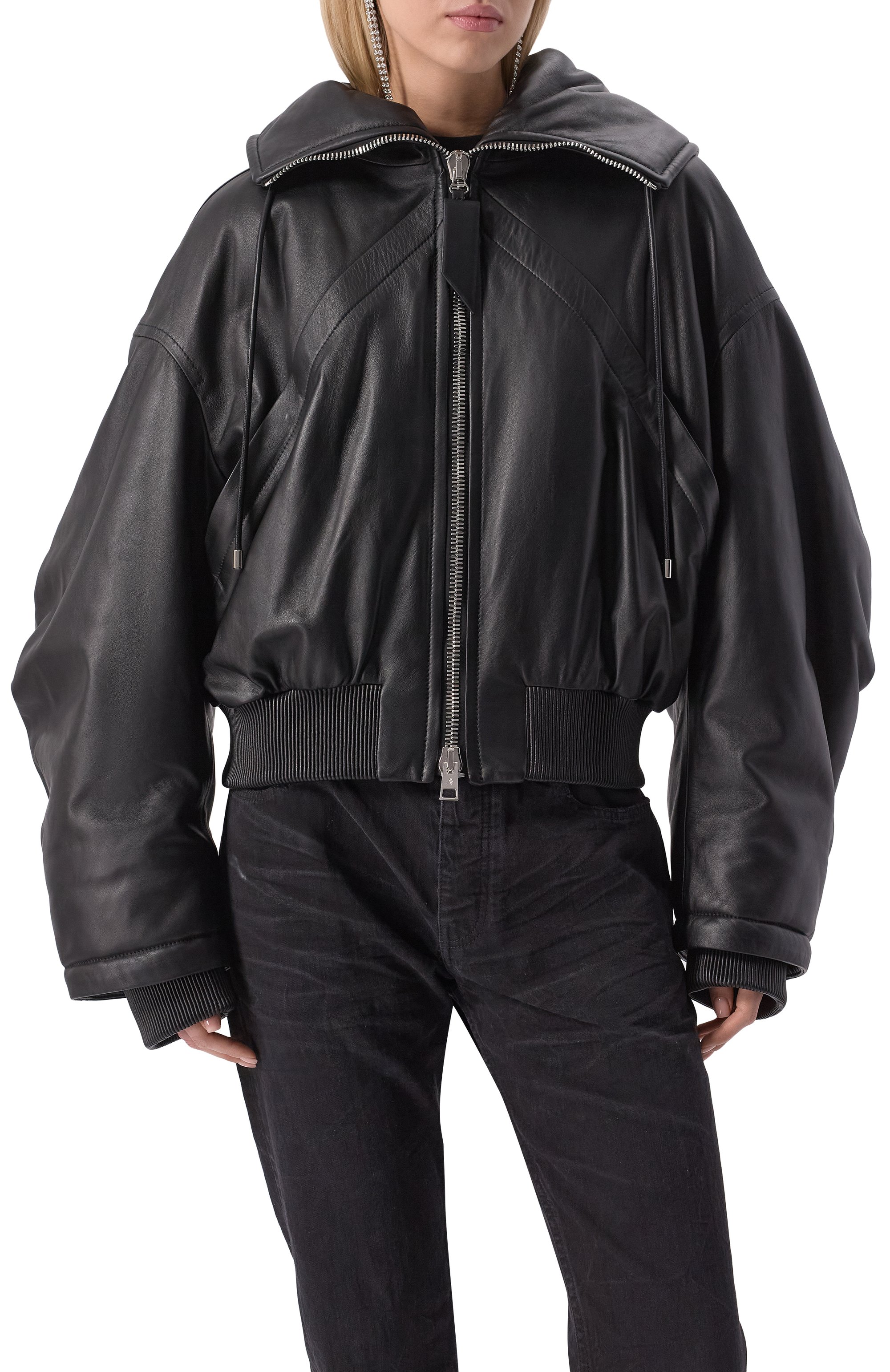 Кожаный бомбер THE ATTICO, арт. 247WCB62, фото 3