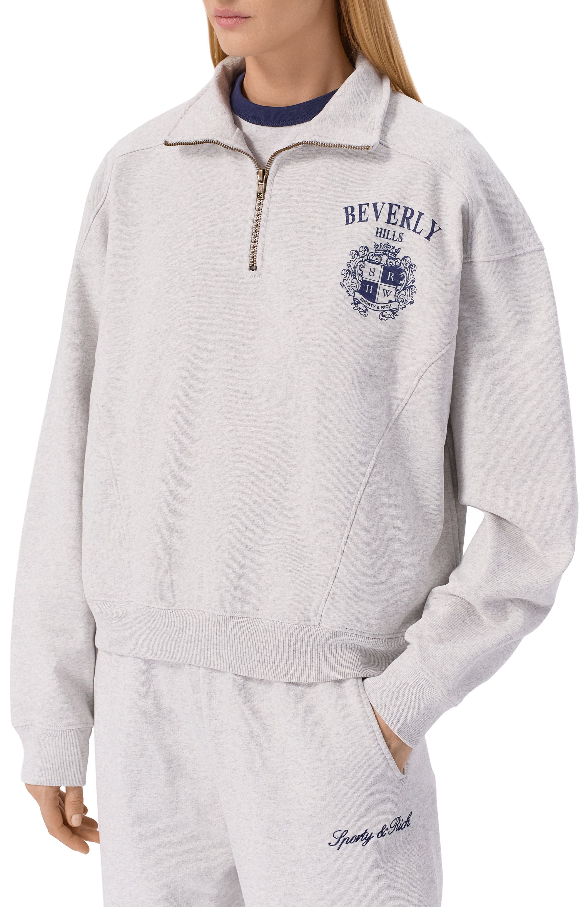 Хлопковый свитшот SPORTY AND RICH, арт. ST08164256GY03, фото 3