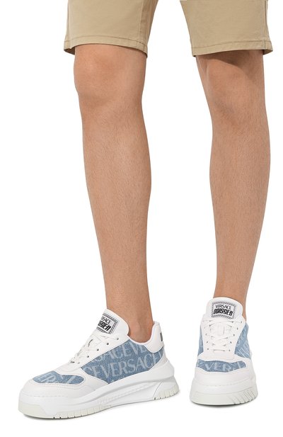 Комбинированные кроссовки odissea VERSACE белого цвета по цене 66150 руб., арт. 1008124/1A08271, фото 3 Комбинированные кроссовки odissea VERSACE, арт. 1008124/1A08271, фото 3