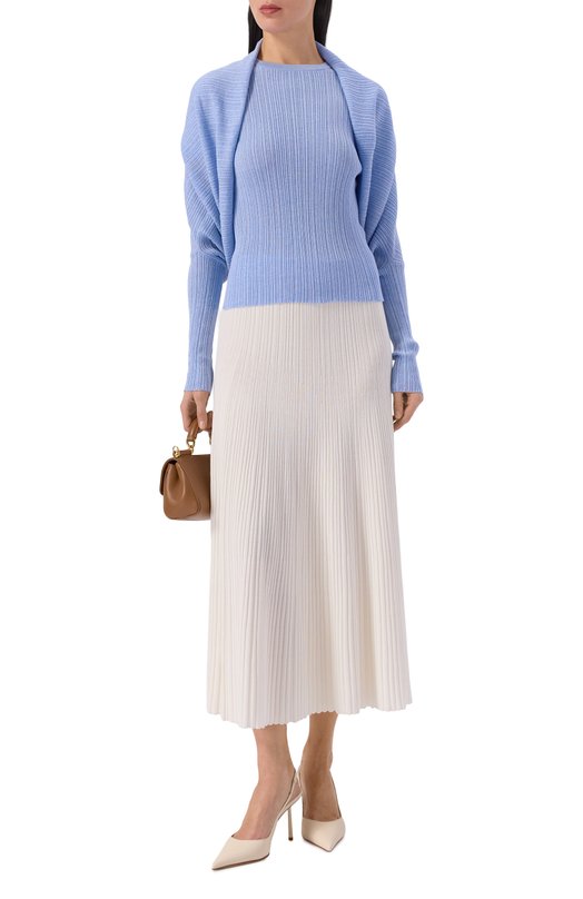 Кардиган из хлопка и шелка Agnona KM09010E/7Q180PE Голубой  KM09010E/7Q180PE Фото 2