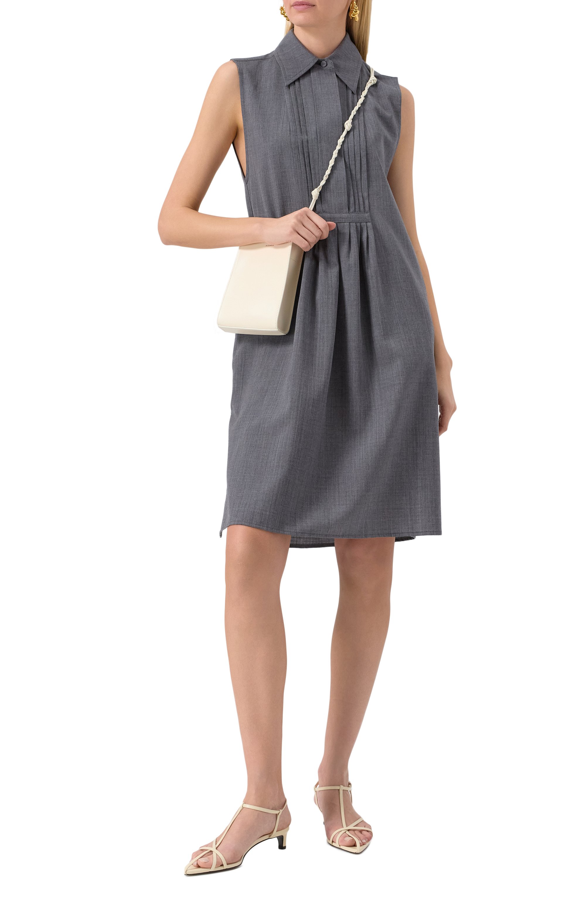 Кожаные босоножки JIL SANDER кремового цвета по цене 99500 руб., арт. J15WP0129/P8389, фото 2 Кожаные босоножки JIL SANDER, арт. J15WP0129/P8389, фото 2