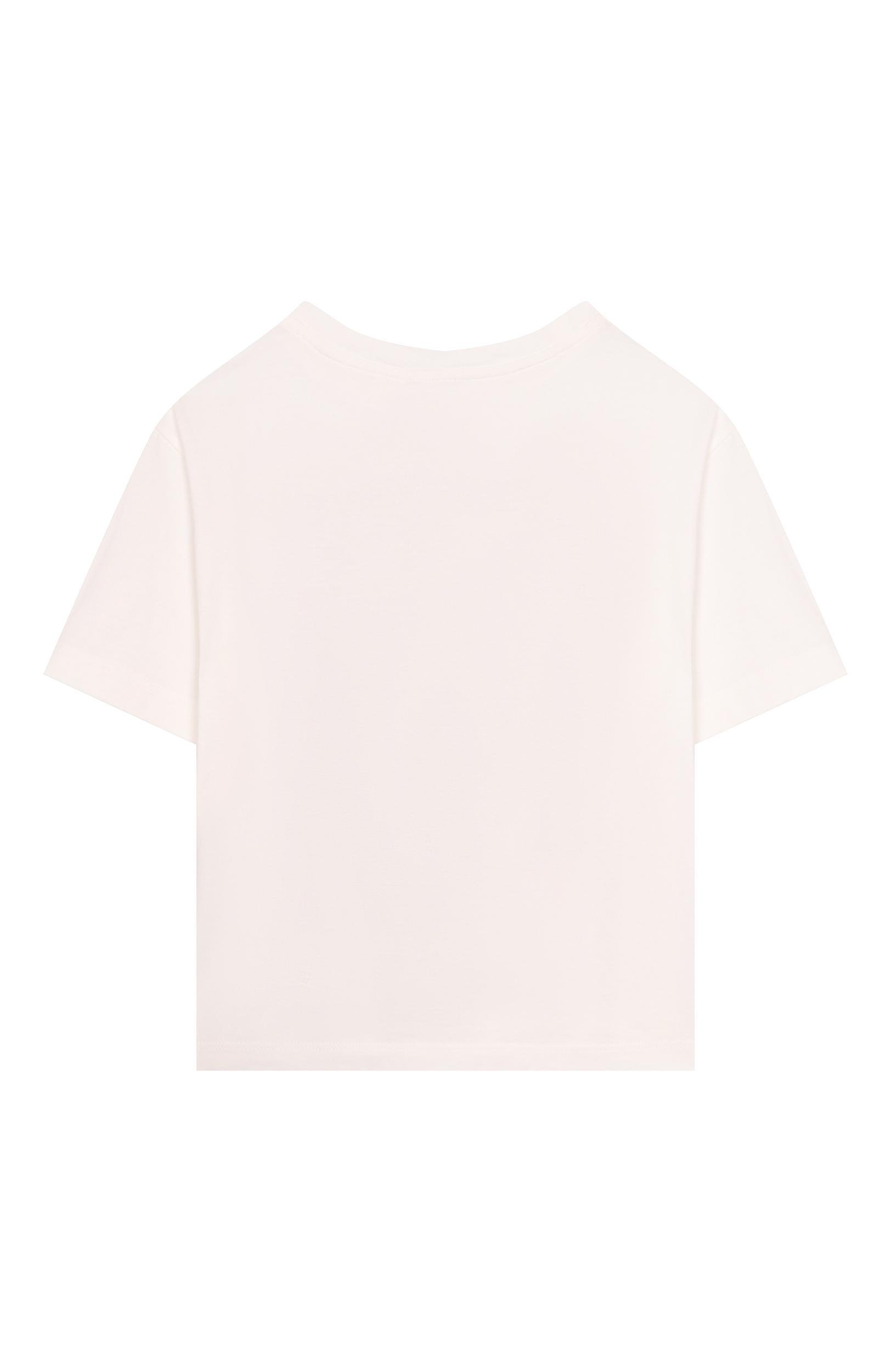 Хлопковая футболка DOLCE & GABBANA молочного цвета по цене 21200 руб., арт. L5JTNL/G7P6Z, фото 2 Хлопковая футболка DOLCE & GABBANA, арт. L5JTNL/G7P6Z, фото 2