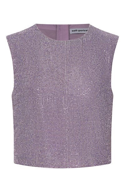 Женский топ с отделкой стразами SELF-PORTRAIT, арт. PF25023TL