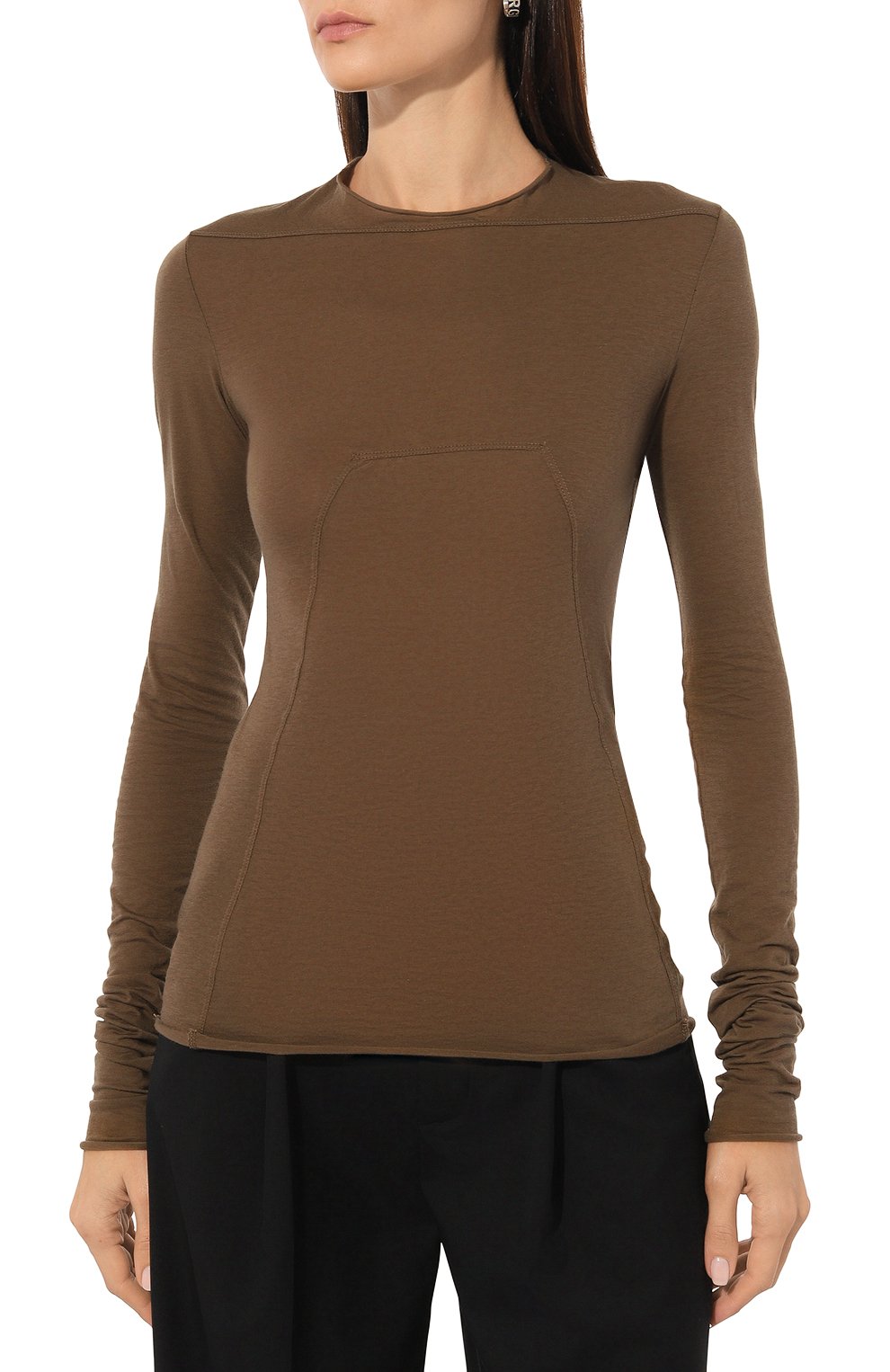 Лонгслив из хлопка и кашемира RICK OWENS, арт. RP02D3228/JWS, фото 3