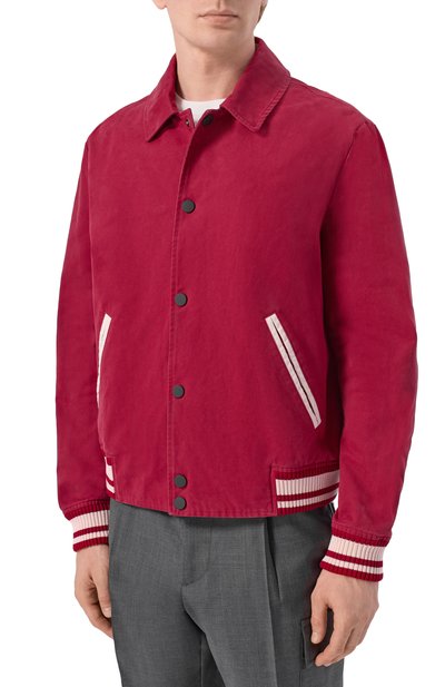 Хлопковый бомбер KITON бордового цвета по цене 347000 руб., арт. UGK153K0739H, фото 3 Хлопковый бомбер KITON, арт. UGK153K0739H, фото 3