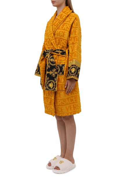 Хлопковый халат VERSACE оранжевого цвета по цене 73200 руб., арт. ZACJ00008/ZC0SP052, фото 3 Хлопковый халат VERSACE, арт. ZACJ00008/ZC0SP052, фото 3
