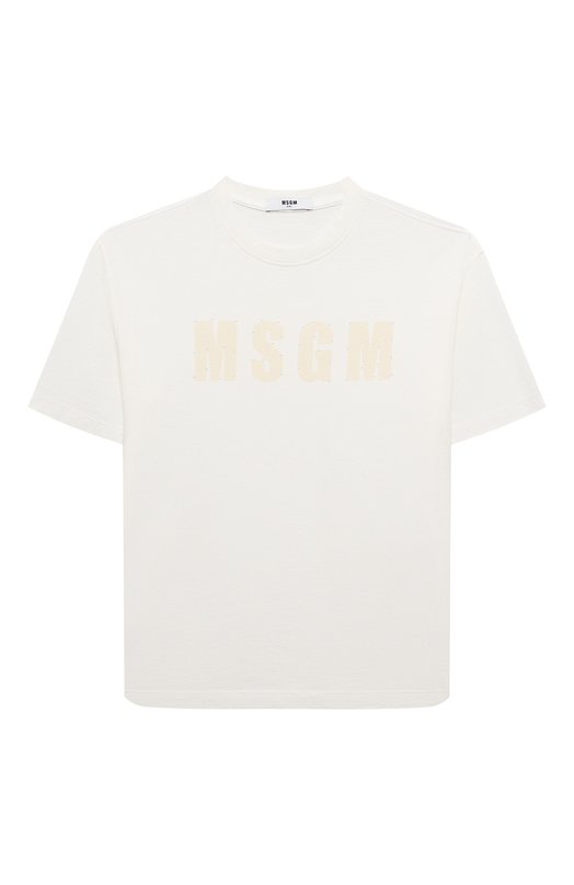 

Хлопковая футболка MSGM kids, Кремовый
